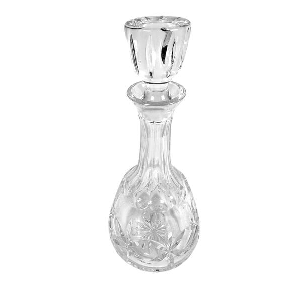 Heavy Clear Lead Crystal Decanter Ground Glass Stopper-Excellent! - Picture 2 of 8